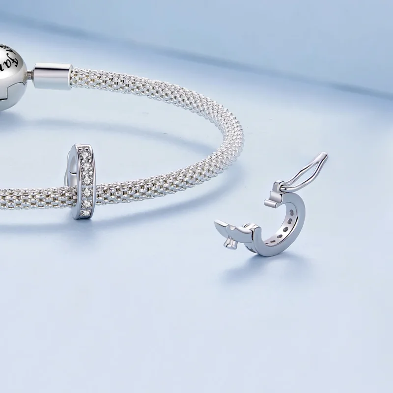 (image for) Pandora Style Clear Sparkle Spacer Charm - BSC886 - View 4