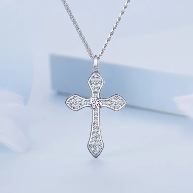 (image for) Pandora Style Cross Necklace - BSN303 - View 3