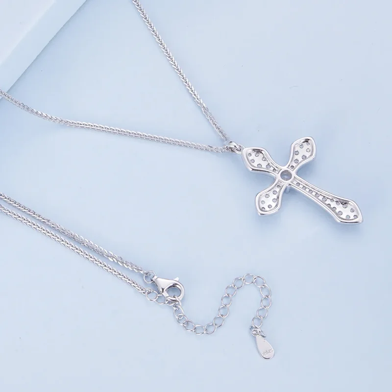 (image for) Pandora Style Cross Necklace - BSN303 - View 4