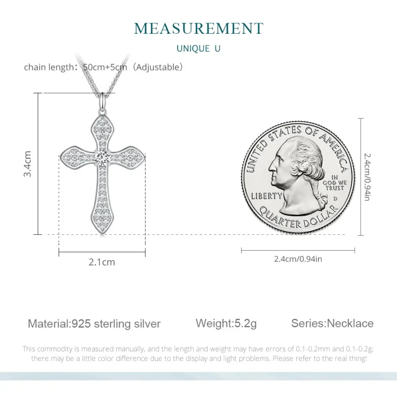 (image for) Pandora Style Cross Necklace - BSN303 - View 8