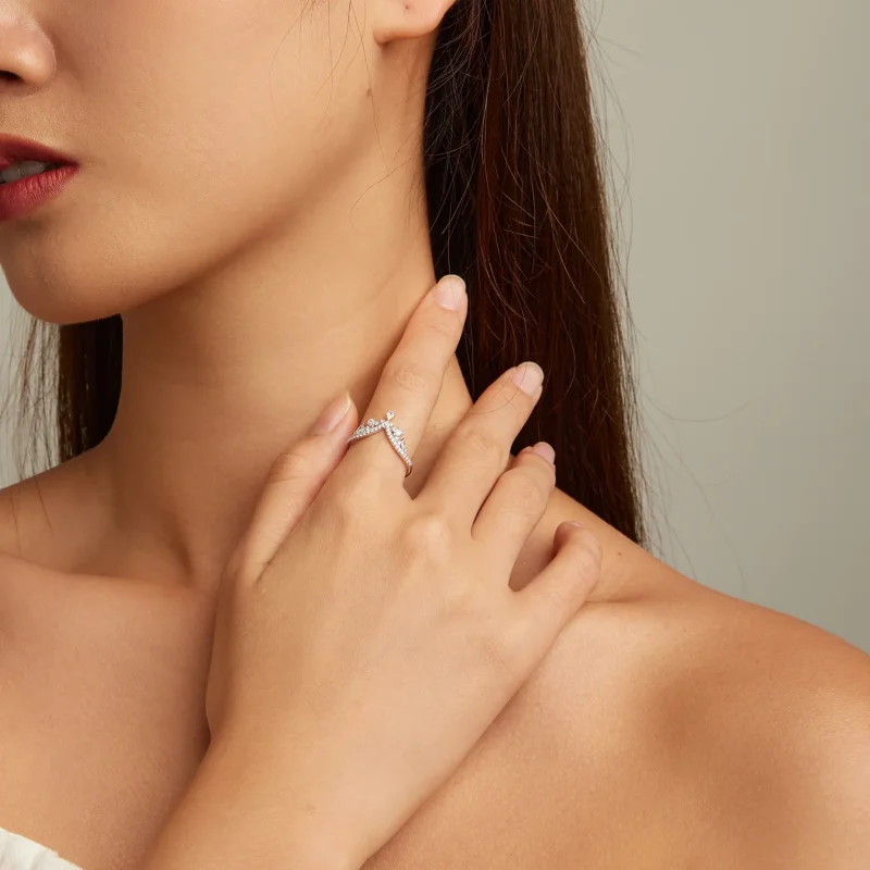 (image for) Pandora Style Crown Ring - BSR296 - View 6