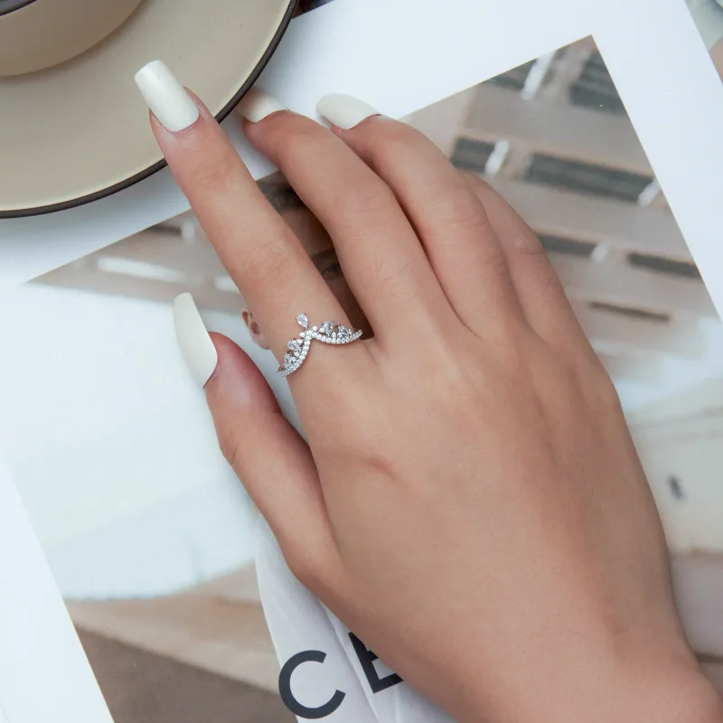 (image for) Pandora Style Crown Ring - BSR296 - View 7