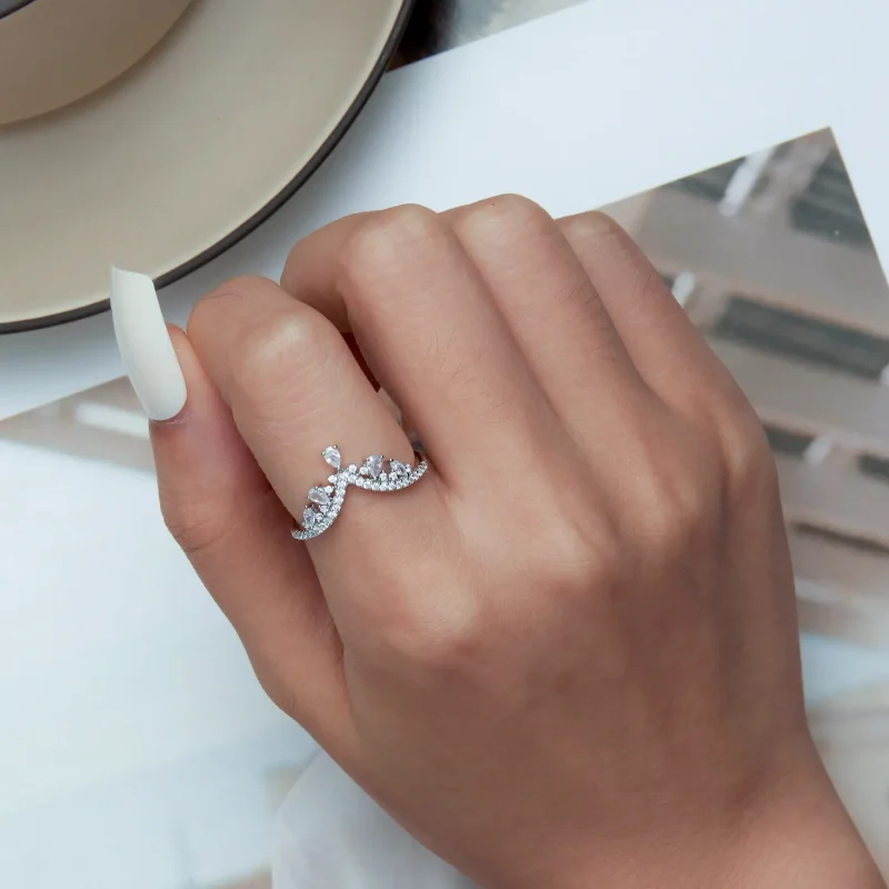 (image for) Pandora Style Crown Ring - BSR296 - View 8