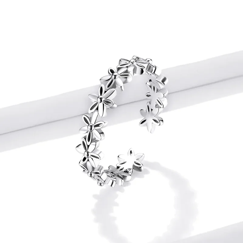 (image for) Pandora Style Daisy Band Ring - BSR184 - View 2