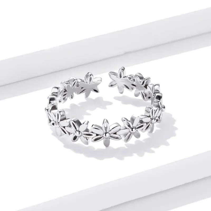 (image for) Pandora Style Daisy Band Ring - BSR184 - View 3