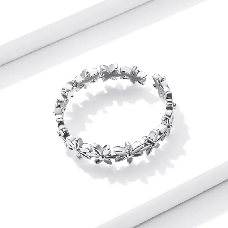 (image for) Pandora Style Daisy Band Ring - BSR184 - View 4