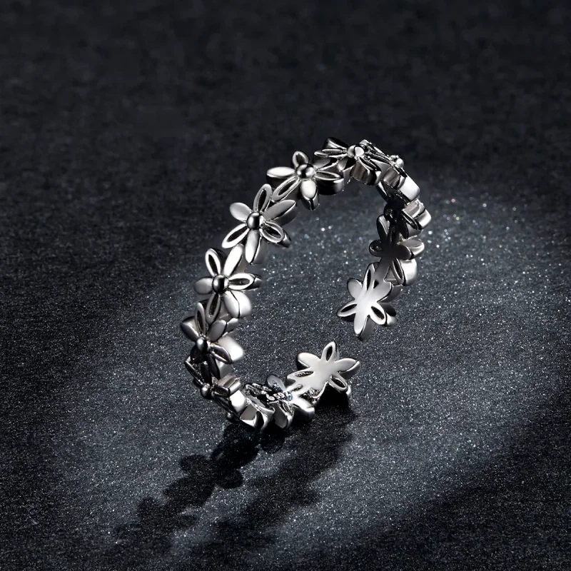 (image for) Pandora Style Daisy Band Ring - BSR184 - View 5