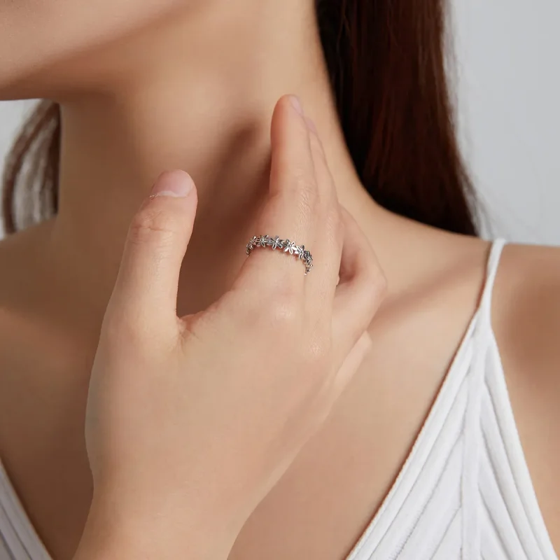 (image for) Pandora Style Daisy Band Ring - BSR184 - View 7