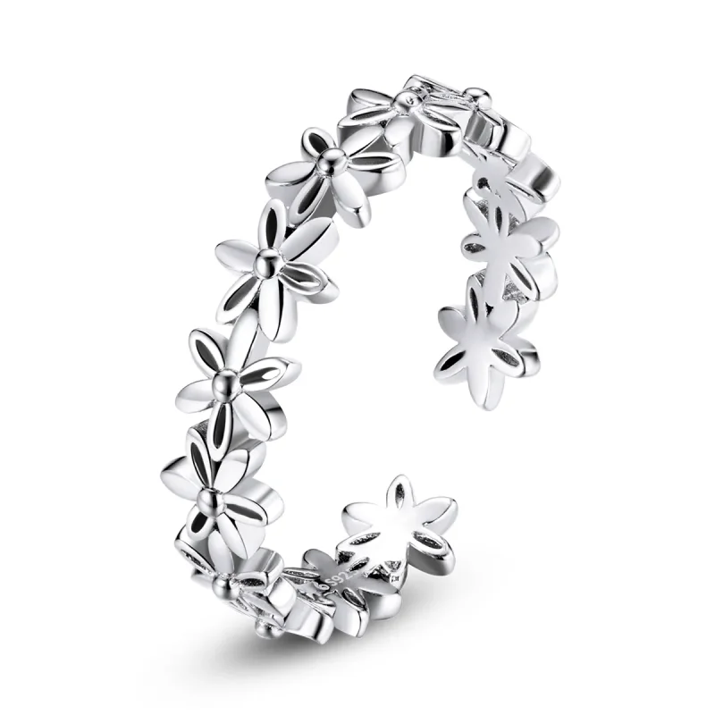 (image for) Pandora Style Daisy Band Ring - BSR184 - Product Image