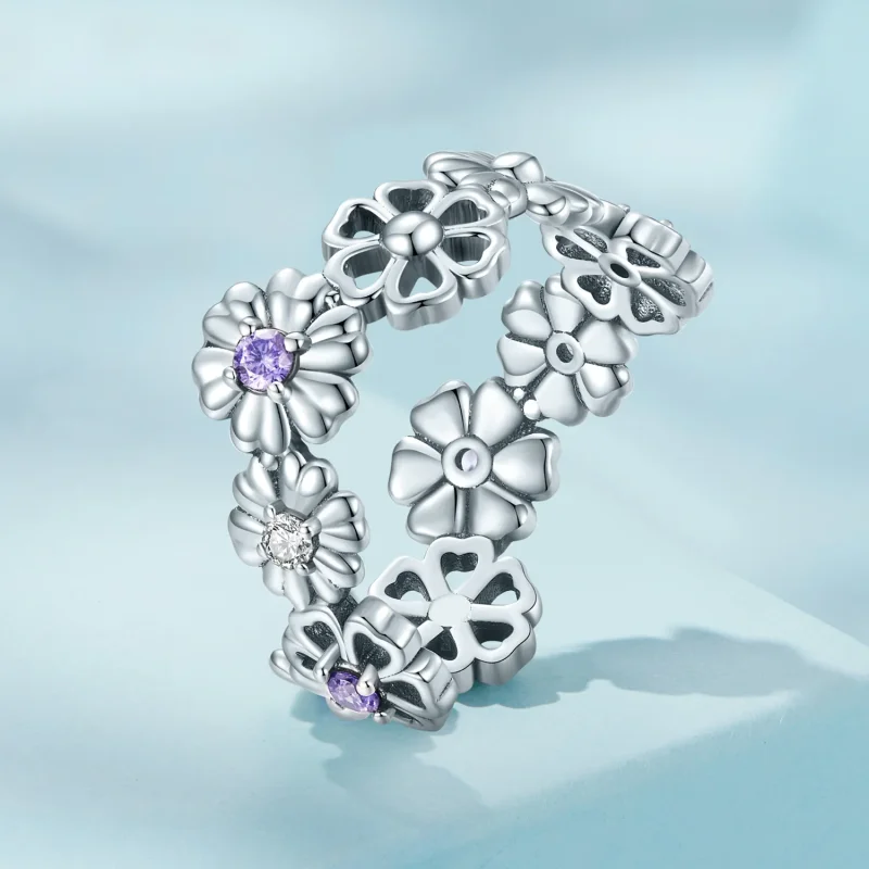 (image for) Pandora Style Daisy Chain Ring - SCR873 - View 2