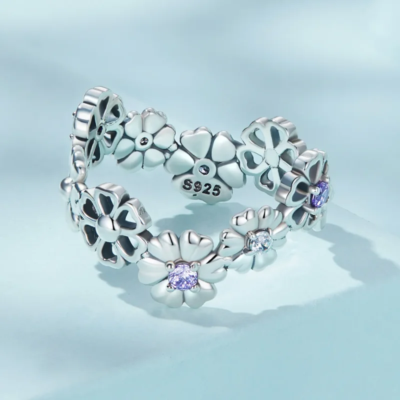 (image for) Pandora Style Daisy Chain Ring - SCR873 - View 3