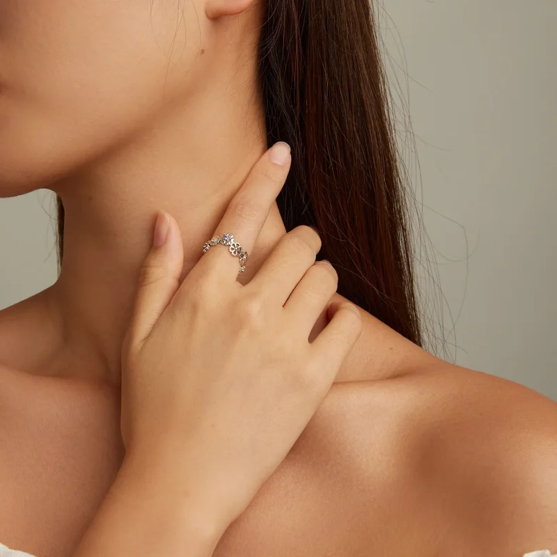 (image for) Pandora Style Daisy Chain Ring - SCR873 - View 4