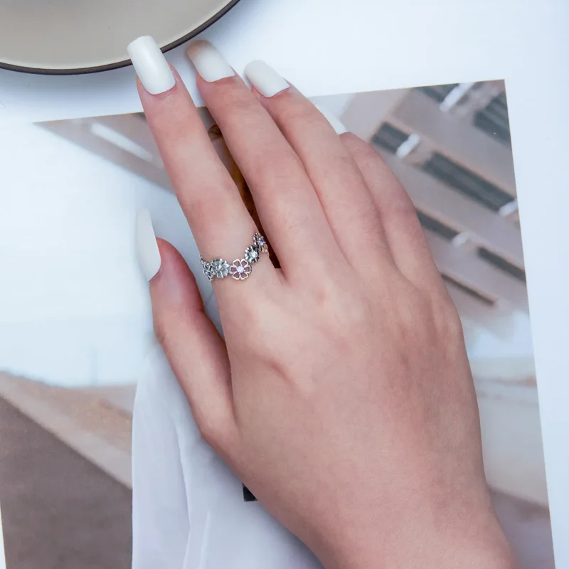 (image for) Pandora Style Daisy Chain Ring - SCR873 - View 5