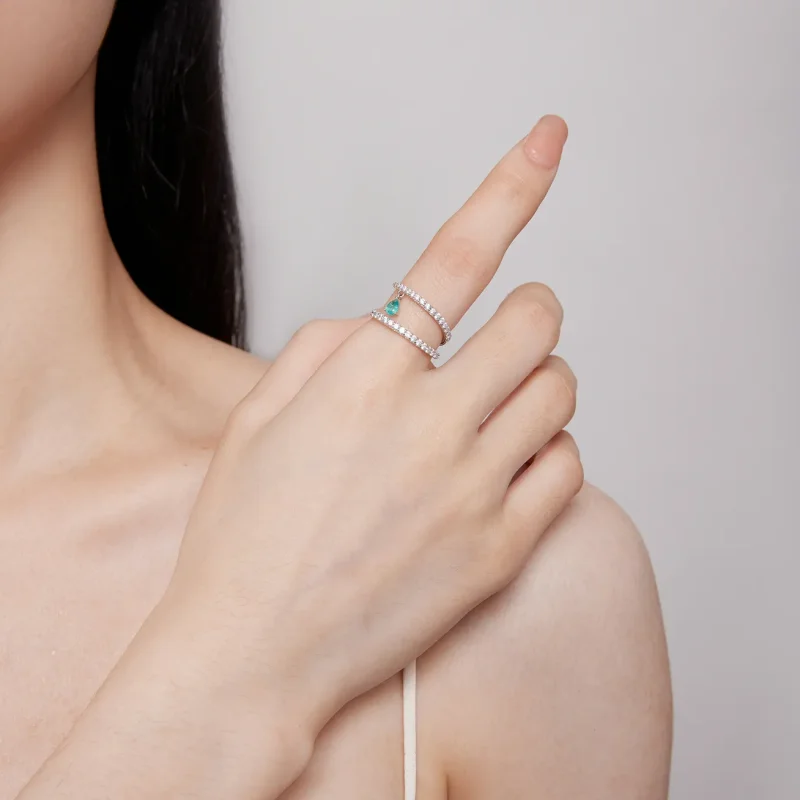 (image for) Pandora Style Dangle Ring - BSR417 - View 5