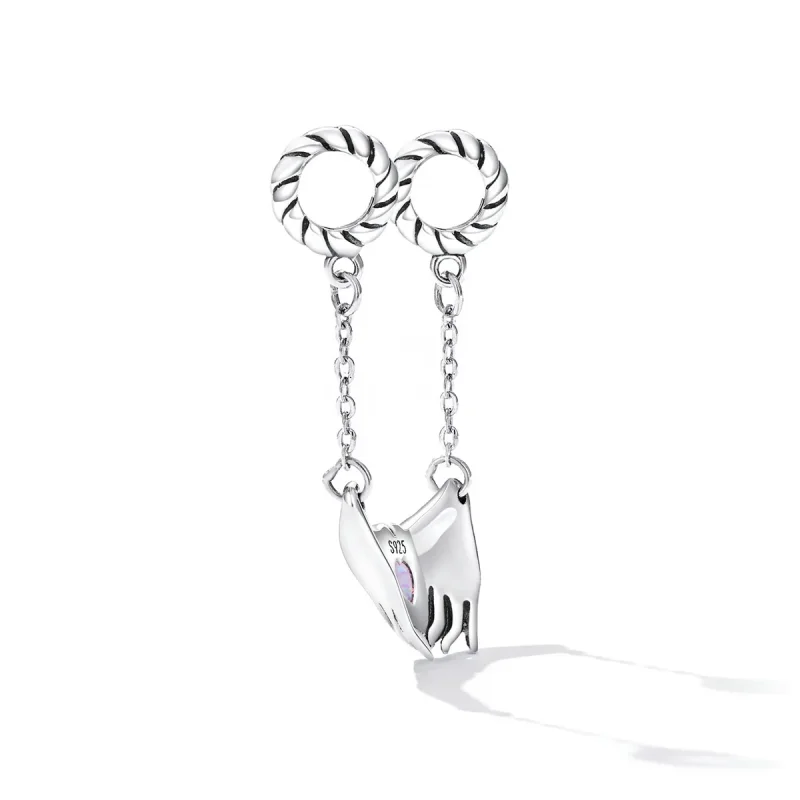 (image for) Pandora Style Family Heart Safety Chain - BSC597 - View 3