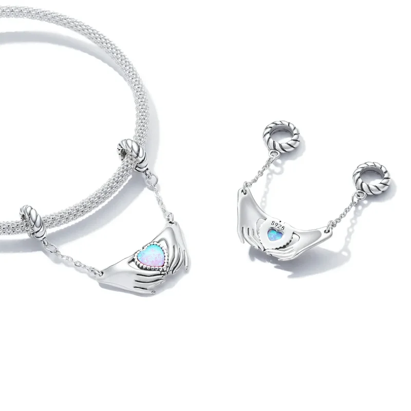 (image for) Pandora Style Family Heart Safety Chain - BSC597 - View 4