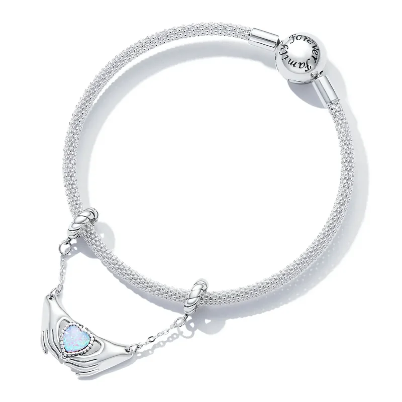 (image for) Pandora Style Family Heart Safety Chain - BSC597 - View 5