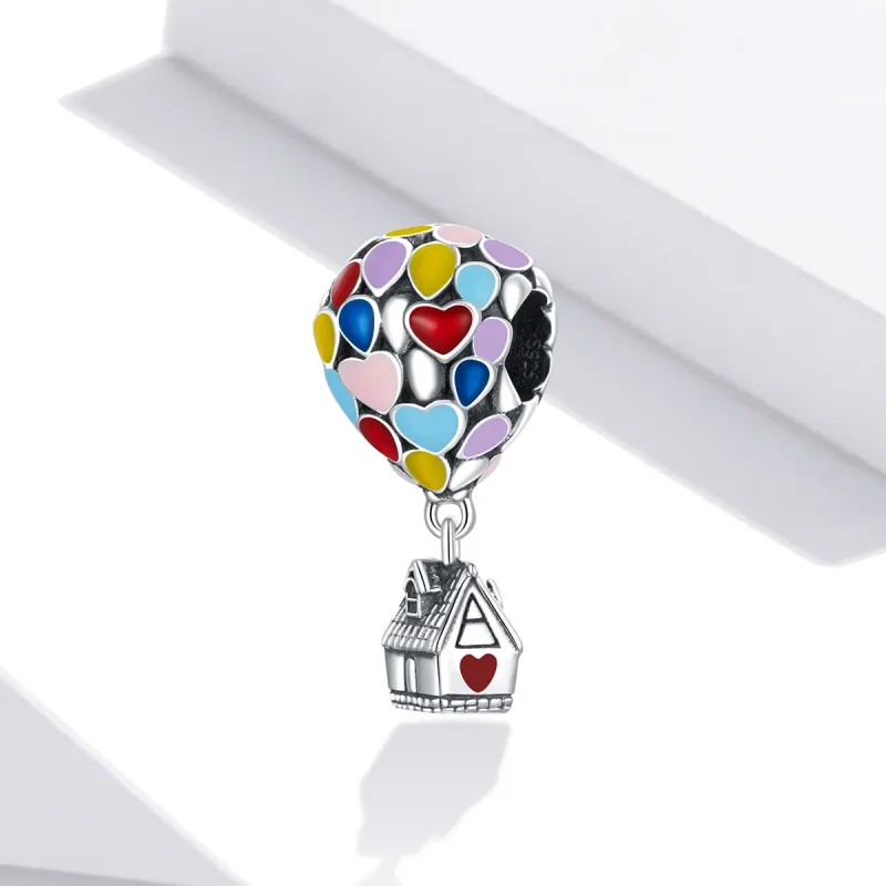 (image for) Pandora Style Flying House Charm - BSC417 - View 2