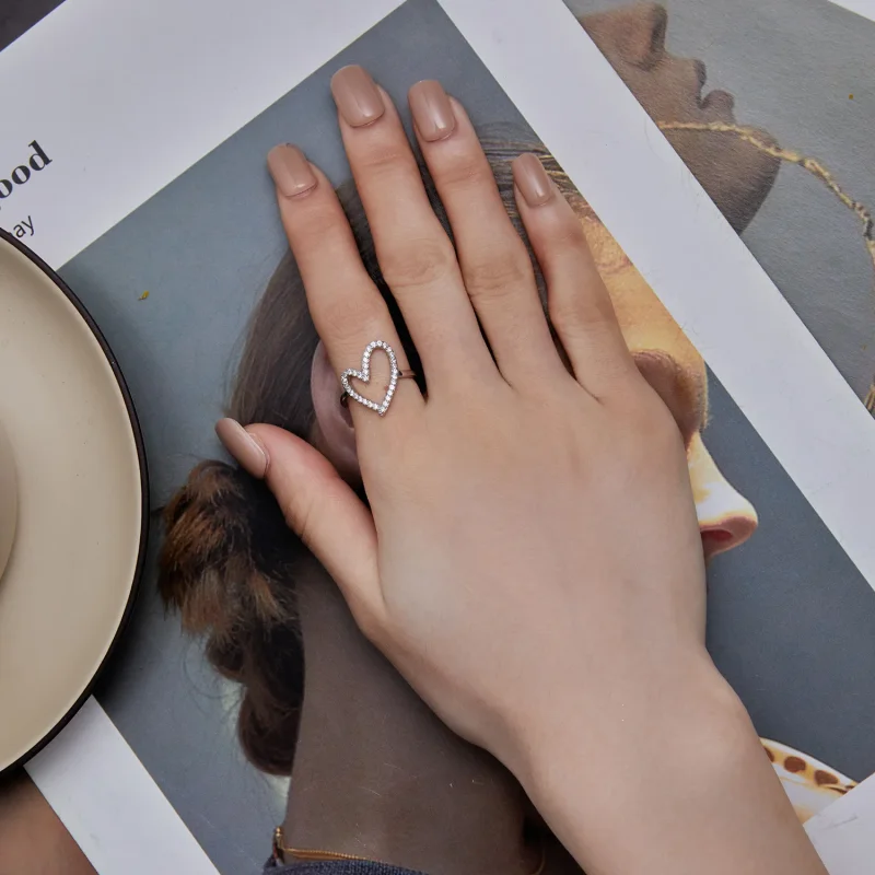 (image for) Pandora Style Freehand Heart Ring - BSR401 - View 2