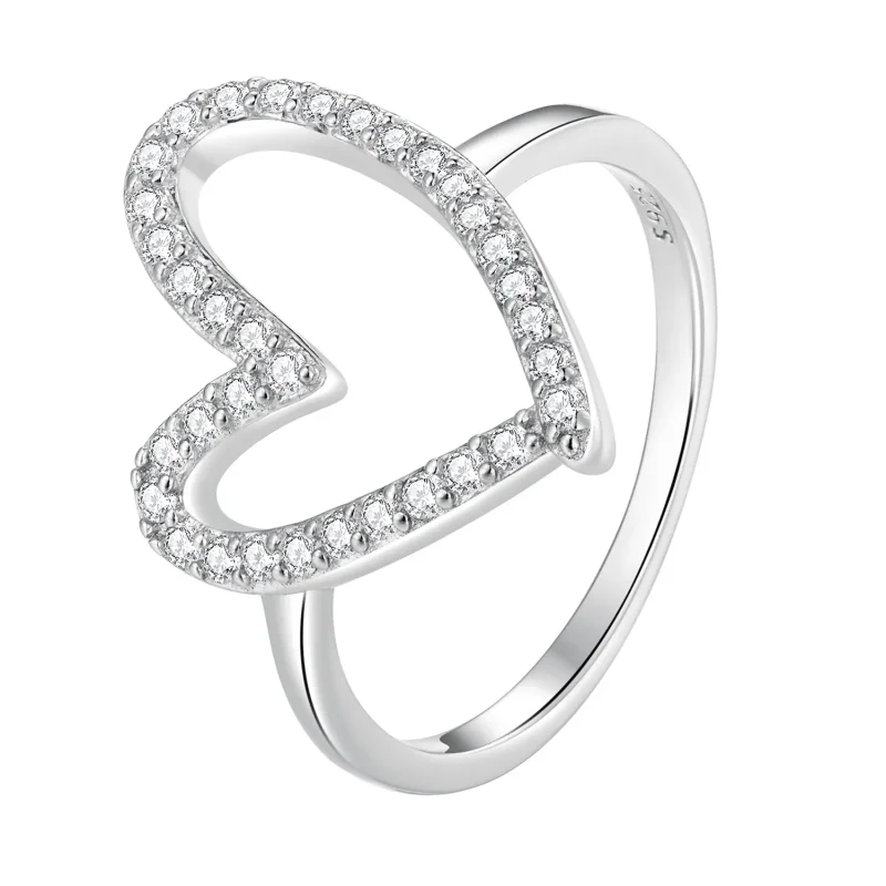 (image for) Pandora Style Freehand Heart Ring - BSR401 - Product Image