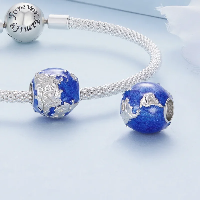 (image for) Pandora Style Globe Charm - BSC846 - View 4