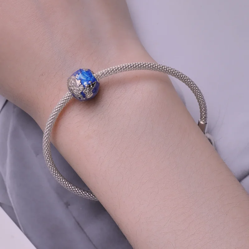 (image for) Pandora Style Globe Charm - BSC846 - View 6