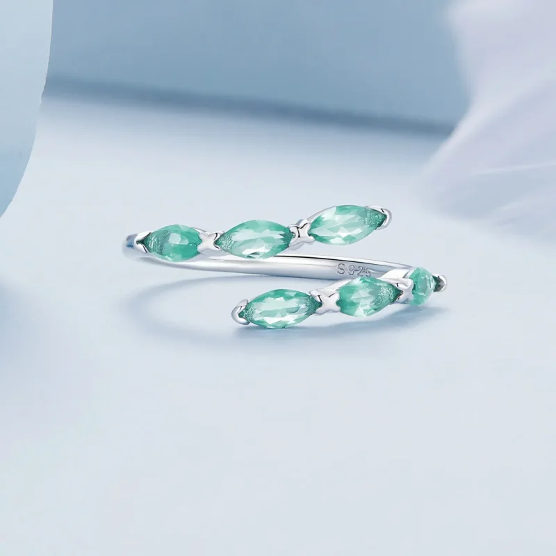 (image for) Pandora Style Green Ring - BSR415 - View 3