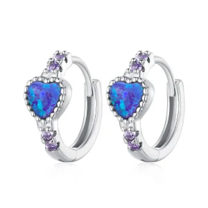 (image for) Pandora Style Heart Hoops - BSE865