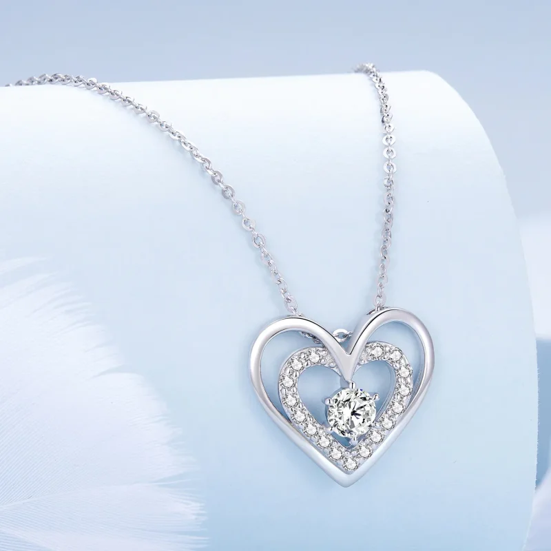 (image for) Pandora Style Heart Necklace - BSN342 - View 3