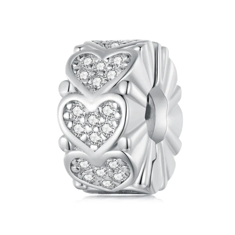 (image for) Pandora Style Heart Spacer - BSC885 - Product Image