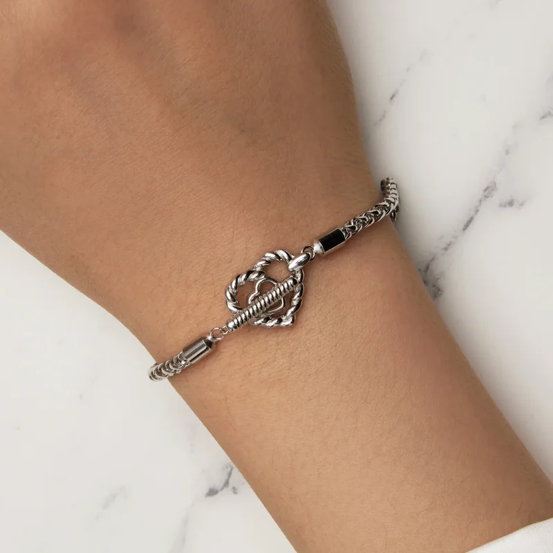 (image for) Pandora Style Heart T Bar Bracelet - BSB132 - View 8