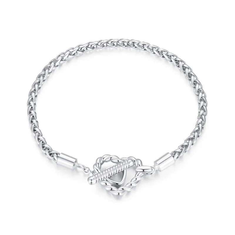 (image for) Pandora Style Heart T Bar Bracelet - BSB132 - Product Image