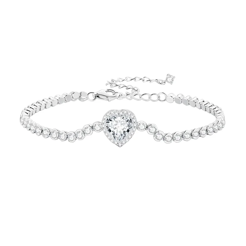 (image for) Pandora Style Heart Tennis Bracelet - BSB098 - Product Image