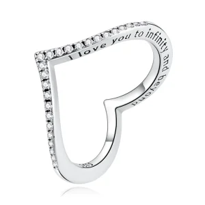(image for) Pandora Style Heart Wishbone Ring - SCR856