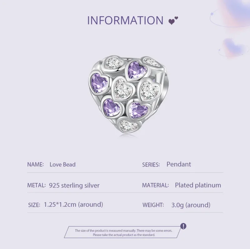 (image for) Pandora Style Hearts All Over Charm - SCC2451 - View 5