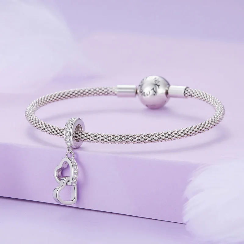 (image for) Pandora Style Interlocked Hearts Charm - SCC2455 - View 3