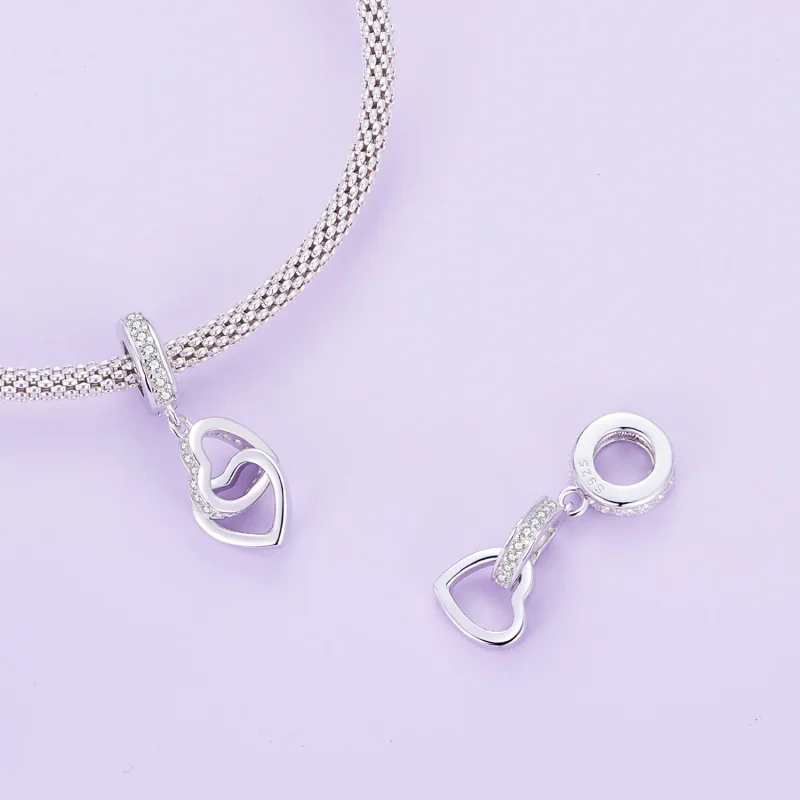 (image for) Pandora Style Interlocked Hearts Charm - SCC2455 - View 4