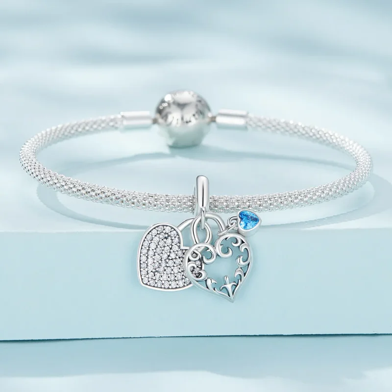 (image for) Pandora Style Interlocking Heart Charm - SCC2502 - View 3