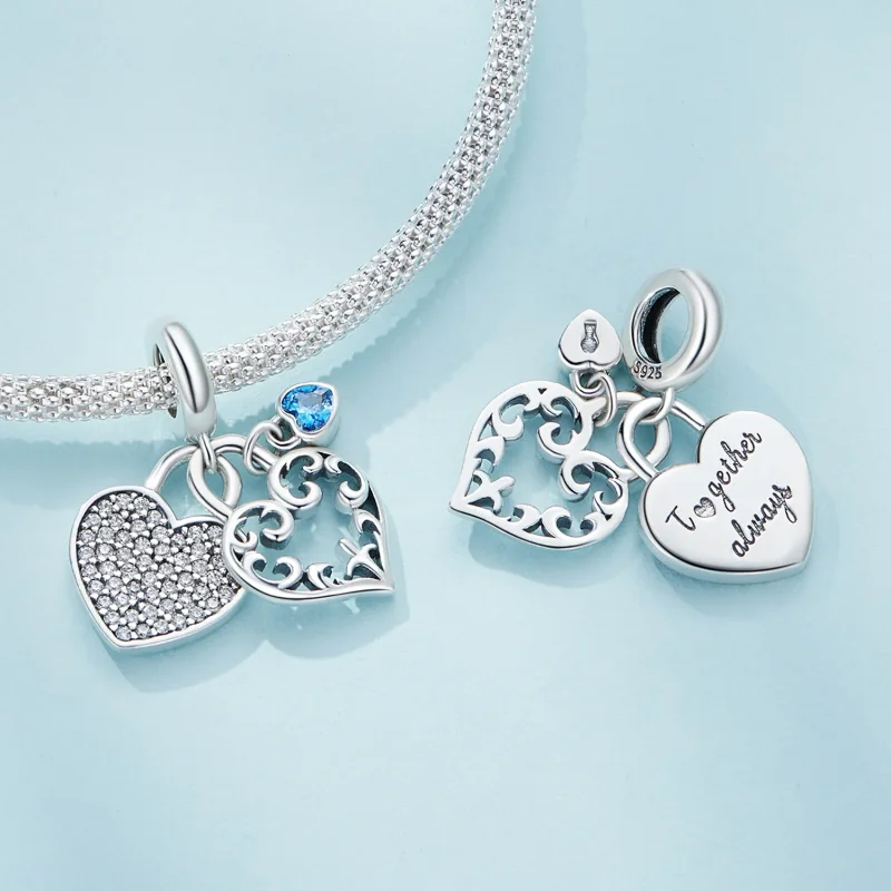 (image for) Pandora Style Interlocking Heart Charm - SCC2502 - View 4