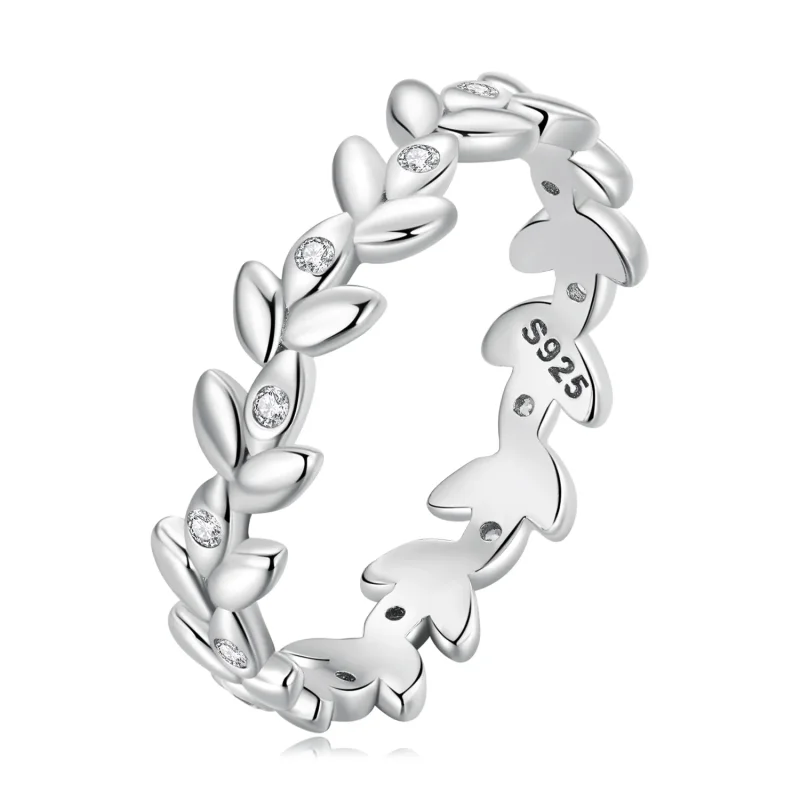 (image for) Pandora Style Leaf Ring - BSR306 - Product Image