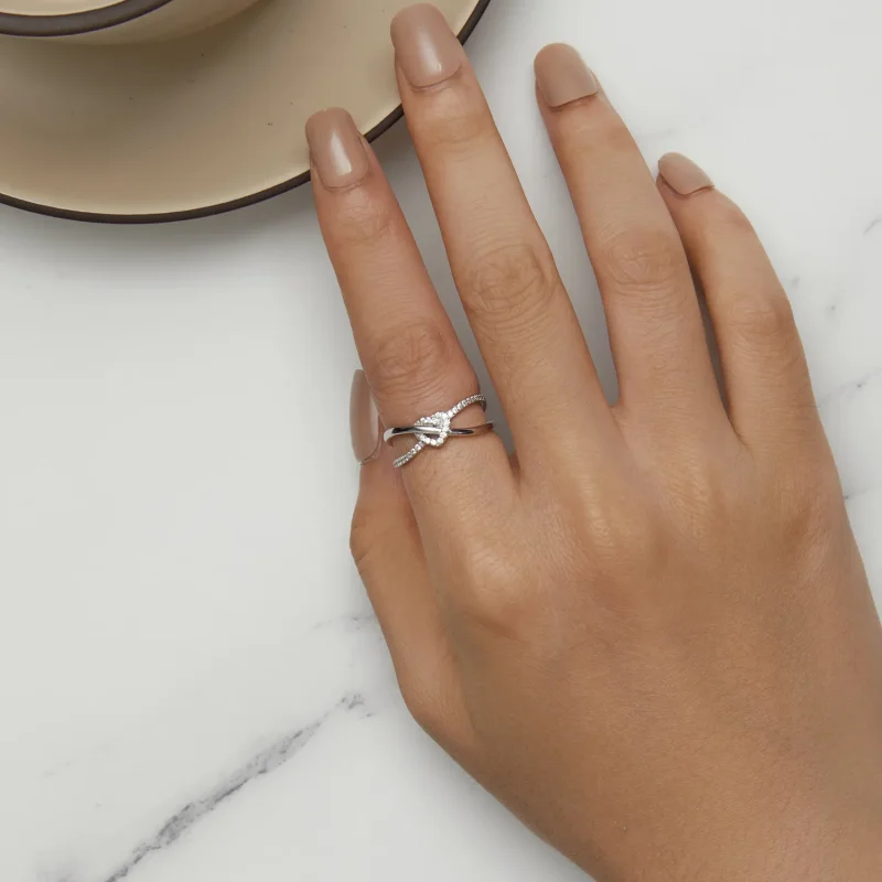 (image for) Pandora Style Love Knot Ring - BSR464 - View 5