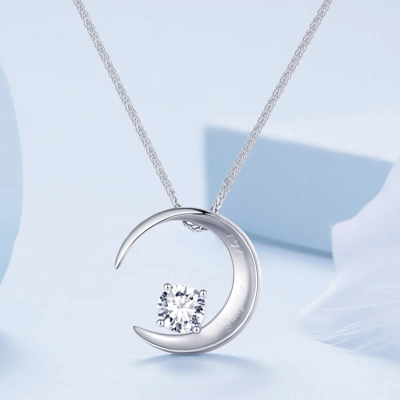 (image for) Pandora Style Moon Necklace - BSN311 - View 3