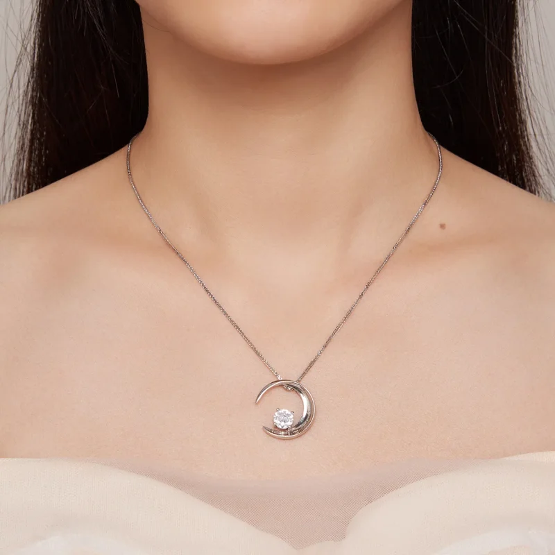 (image for) Pandora Style Moon Necklace - BSN311 - View 6