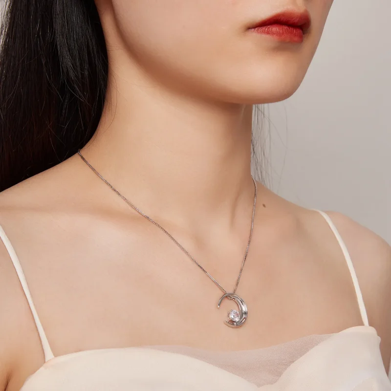 (image for) Pandora Style Moon Necklace - BSN311 - View 8