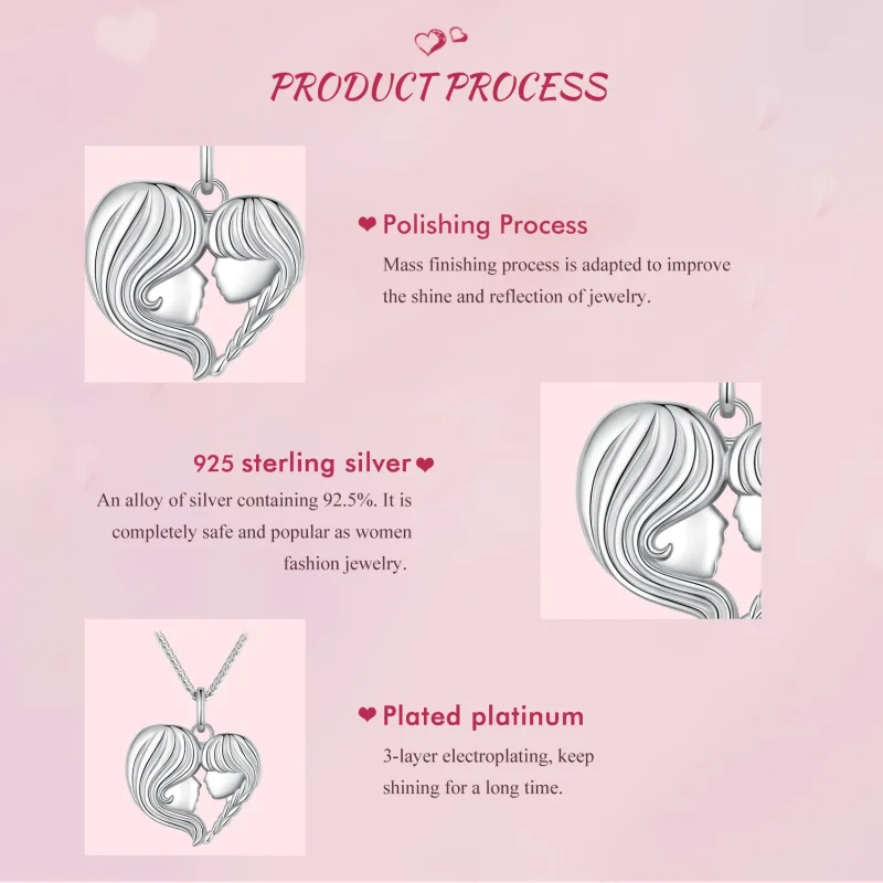 (image for) Pandora Style Mother Daughter Necklace - BSN324 - View 6