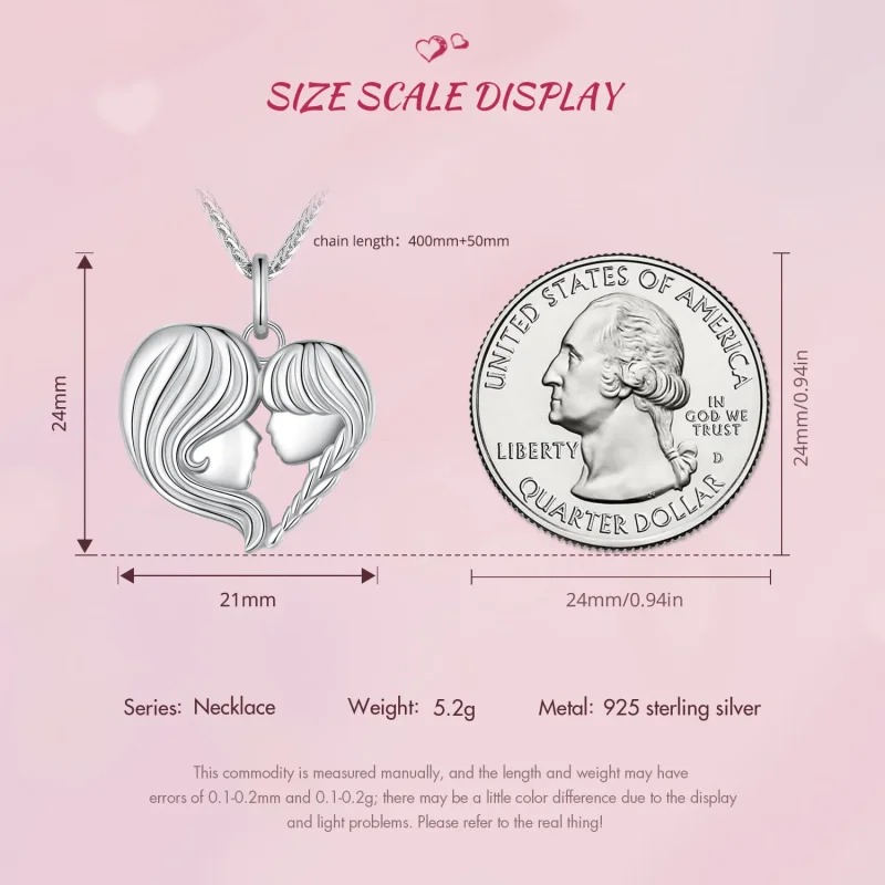 (image for) Pandora Style Mother Daughter Necklace - BSN324 - View 8