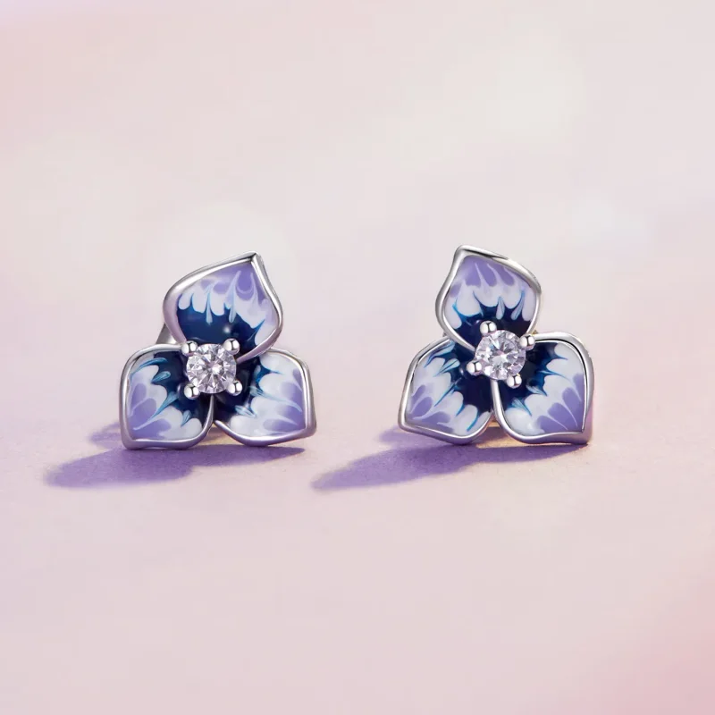 (image for) Pandora-style Pansy Earrings - BSE860 - View 2