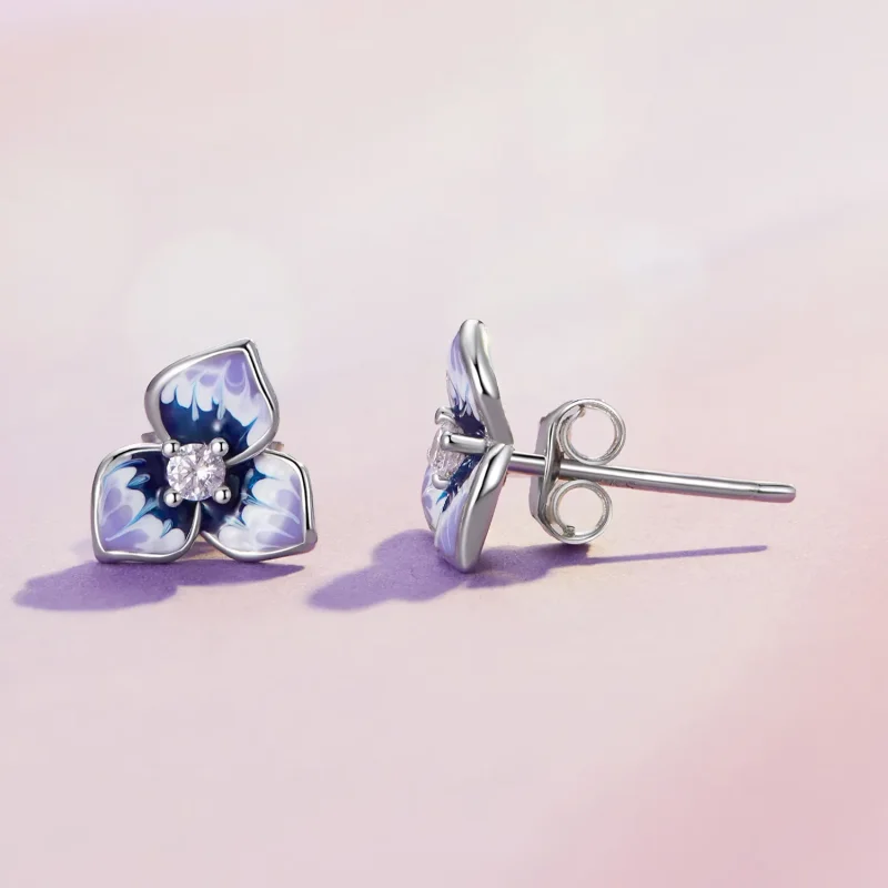 (image for) Pandora-style Pansy Earrings - BSE860 - View 4