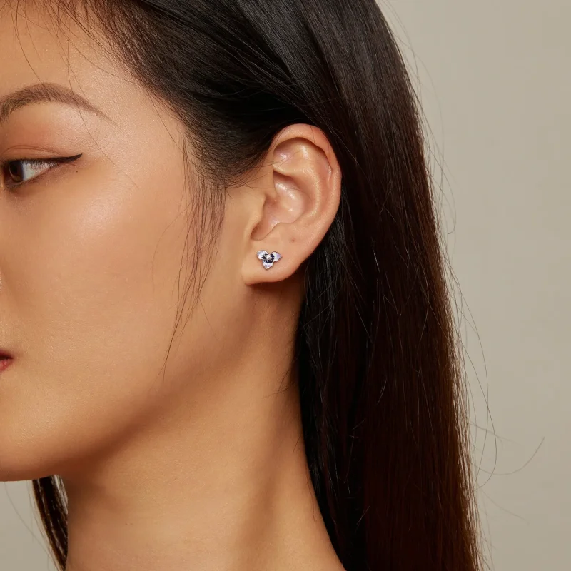 (image for) Pandora-style Pansy Earrings - BSE860 - View 5