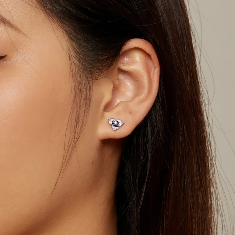 (image for) Pandora-style Pansy Earrings - BSE860 - View 7